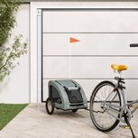 Hondenfietskar oxford stof en ijzer grijs Hondenfietskar oxford stof en ijzer grijs