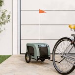 Hondenfietskar oxford stof en ijzer grijs en zwart Hondenfietskar oxford stof en ijzer grijs en zwart