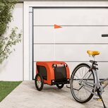 Hondenfietskar oxford stof ijzer oranje en zwart Hondenfietskar oxford stof ijzer oranje en zwart