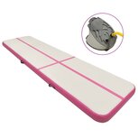Gymnastiekmat met pomp opblaasbaar 700x100x20 cm PVC roze Gymnastiekmat met pomp opblaasbaar 700x100x20 cm PVC roze