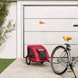 Hondenfietskar oxford stof en ijzer rood Hondenfietskar oxford stof en ijzer rood