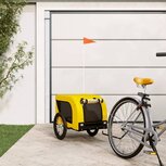 Hondenfietskar oxford stof ijzer geel en zwart Hondenfietskar oxford stof ijzer geel en zwart