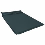Luchtmatras met kussen opblaasbaar 130x190 cm donkergroen Luchtmatras met kussen opblaasbaar 130x190 cm donkergroen