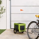 Hondenfietskar oxford stof en ijzer groen en zwart Hondenfietskar oxford stof en ijzer groen en zwart