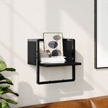 Wandschap met stang 30x25x30 cm zwart Wandschap met stang 30x25x30 cm zwart
