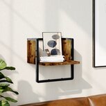 Wandschap met stang 30x25x30 cm gerookt eikenkleurig Wandschap met stang 30x25x30 cm gerookt eikenkleurig
