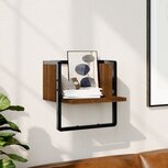 Wandschap met stang 30x25x30 cm bruin eikenkleur Wandschap met stang 30x25x30 cm bruin eikenkleur