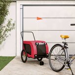 Hondenfietskar oxford stof ijzer rood en zwart Hondenfietskar oxford stof ijzer rood en zwart