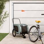 Hondenfietskar oxford stof en ijzer grijs en zwart Hondenfietskar oxford stof en ijzer grijs en zwart