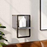 Wandschap met stang 20x25x30 cm grijs sonoma eikenkleurig Wandschap met stang 20x25x30 cm grijs sonoma eikenkleurig