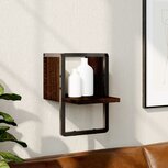 Wandschap met stang 20x25x30 cm bruin eikenkleur Wandschap met stang 20x25x30 cm bruin eikenkleur
