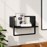Wandschap met stang 40x25x30 cm zwart Wandschap met stang 40x25x30 cm zwart