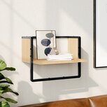 Wandschap met stang 40x25x30 cm sonoma eikenkleurig Wandschap met stang 40x25x30 cm sonoma eikenkleurig