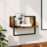 Wandschap met stang 40x25x30 cm gerookt eikenkleurig Wandschap met stang 40x25x30 cm gerookt eikenkleurig