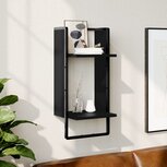 Wandschap met stang 30x25x65 cm zwart Wandschap met stang 30x25x65 cm zwart