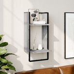 Wandschap met stang 30x25x65 cm grijs sonoma eikenkleurig Wandschap met stang 30x25x65 cm grijs sonoma eikenkleurig