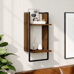 Wandschap met stang 30x25x65 cm bruineikenkleurig Wandschap met stang 30x25x65 cm bruineikenkleurig