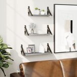 3-delige Wandschappenset bewerkt hout grijs sonoma eikenkleurig 3-delige Wandschappenset bewerkt hout grijs sonoma eikenkleurig