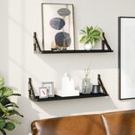 Wandschappen 2 st 60x15x15,5 cm zwart Wandschappen 2 st 60x15x15,5 cm zwart