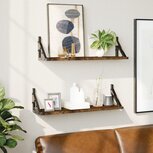 Wandschappen 2 st 60x15x15,5 cm gerookt eikenkleurig Wandschappen 2 st 60x15x15,5 cm gerookt eikenkleurig