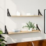 Wandschappen 2 st 80x15x15,5 cm bewerkt hout sonoma eikenkleur Wandschappen 2 st 80x15x15,5 cm bewerkt hout sonoma eikenkleur