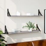 Wandschappen 2 st 80x15x15,5 cm bewerkt hout grijs sonoma eiken Wandschappen 2 st 80x15x15,5 cm bewerkt hout grijs sonoma eiken