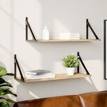 Wandschappen 2 st 80x25x25,5 cm bewerkt hout sonoma eikenkleur Wandschappen 2 st 80x25x25,5 cm bewerkt hout sonoma eikenkleur