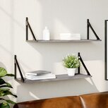Wandschappen 2 st 80x25x25,5 cm bewerkt hout grijs sonoma eiken Wandschappen 2 st 80x25x25,5 cm bewerkt hout grijs sonoma eiken