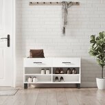 Schoenenbank 102x35x55 cm bewerkt hout hoogglans wit Schoenenbank 102x35x55 cm bewerkt hout hoogglans wit