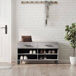 Schoenenbank 102x35x55 cm bewerkt hout grijs sonoma eikenkleur Schoenenbank 102x35x55 cm bewerkt hout grijs sonoma eikenkleur
