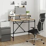 Bureau 100x50x90 cm bewerkt hout en ijzer sonoma eikenkleur Bureau 100x50x90 cm bewerkt hout en ijzer sonoma eikenkleur