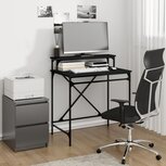 Bureau 80x50x90 cm bewerkt hout en ijzer zwart Bureau 80x50x90 cm bewerkt hout en ijzer zwart