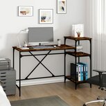 Bureau 135x50x90 cm bewerkt hout en ijzer gerookt eikenkleurig Bureau 135x50x90 cm bewerkt hout en ijzer gerookt eikenkleurig
