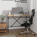 Bureau 100x50x75 cm bewerkt hout en ijzer sonoma eikenkleurig Bureau 100x50x75 cm bewerkt hout en ijzer sonoma eikenkleurig