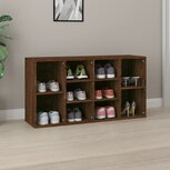 Schoenenbank 103x30x54,5 cm bewerkt hout bruin eikenkleur Schoenenbank 103x30x54,5 cm bewerkt hout bruin eikenkleur