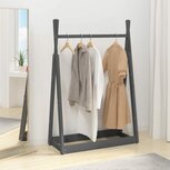 Kledingrek 100x45x150 cm massief grenenhout grijs Kledingrek 100x45x150 cm massief grenenhout grijs