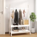 Kledingrek 100x45,5x150 cm massief grenenhout wit Kledingrek 100x45,5x150 cm massief grenenhout wit