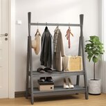 Kledingrek 100x45,5x150 cm massief grenenhout grijs Kledingrek 100x45,5x150 cm massief grenenhout grijs