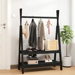 Kledingrek 100x45,5x150 cm massief grenenhout zwart Kledingrek 100x45,5x150 cm massief grenenhout zwart