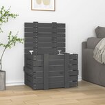 Opbergbox 58x40,5x42 cm massief grenenhout grijs Opbergbox 58x40,5x42 cm massief grenenhout grijs