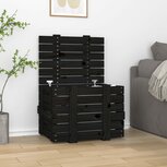 Opbergbox 58x40,5x42 cm massief grenenhout zwart Opbergbox 58x40,5x42 cm massief grenenhout zwart