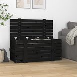 Opbergbox 91x40,5x42 cm massief grenenhout zwart Opbergbox 91x40,5x42 cm massief grenenhout zwart