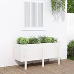 Plantenbak verhoogd 121x50x57 cm massief grenenhout wit Plantenbak verhoogd 121x50x57 cm massief grenenhout wit