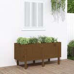 Plantenbak verhoogd 121x50x57 cm massief grenenhout honingbruin Plantenbak verhoogd 121x50x57 cm massief grenenhout honingbruin