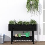 Plantenbak verhoogd 101x30x69 cm massief grenenhout zwart Plantenbak verhoogd 101x30x69 cm massief grenenhout zwart