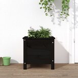 Plantenbak 40x40x39 cm massief grenenhout zwart Plantenbak 40x40x39 cm massief grenenhout zwart