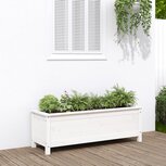 Plantenbak verhoogd 119,5x40x39 cm massief grenenhout wit Plantenbak verhoogd 119,5x40x39 cm massief grenenhout wit