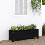 Plantenbak verhoogd 119,5x40x39 cm massief grenenhout zwart Plantenbak verhoogd 119,5x40x39 cm massief grenenhout zwart