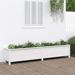 Plantenbak verhoogd 199,5x40x39 cm massief grenenhout wit Plantenbak verhoogd 199,5x40x39 cm massief grenenhout wit