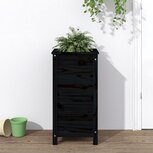 Plantenbak 40x40x78 cm massief grenenhout zwart Plantenbak 40x40x78 cm massief grenenhout zwart